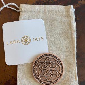 Lara Jaye Biofield Resonator rose gold copper COIN front side