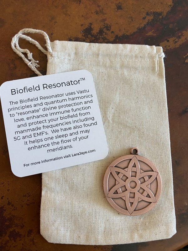 Lara Jaye Biofield Resonator rose gold copper COIN back side