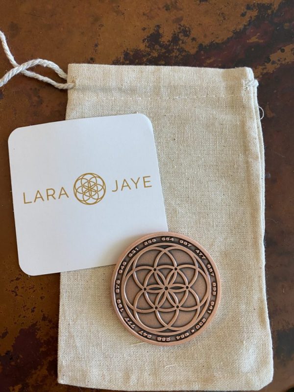 Lara Jaye Biofield Resonator rose gold copper COIN front side