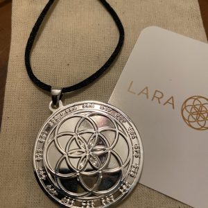 lara jaye silver necklace light language infused jewelry front